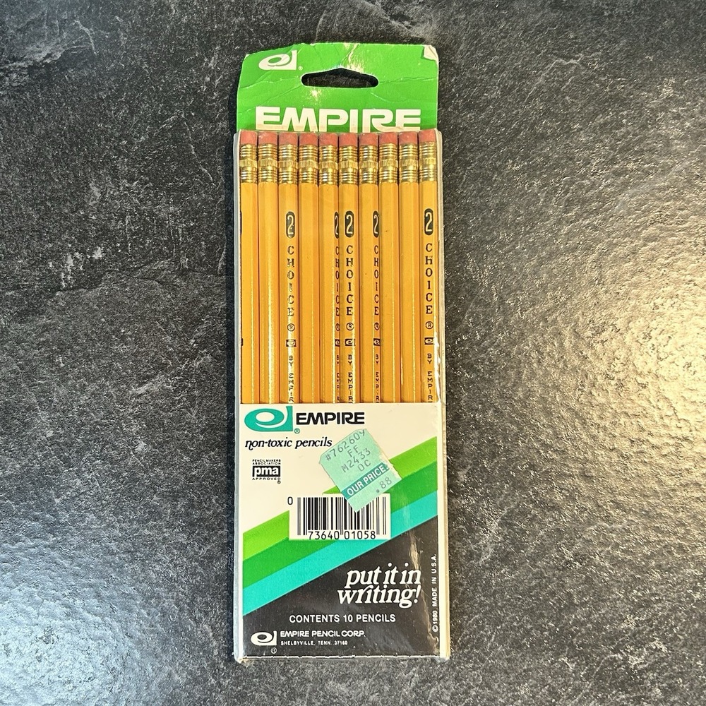 1980 Empire Pencils Non Toxic No 2 Choice Shelbyville TN 10 Pack Sealed‎